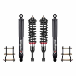 Suspensión Mamba Racing color Negro, con 9 niveles de ajuste con 2” de levante + Rótula extendida para POER AT y MT